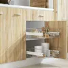 vidaXL Vestavná zásuvka Výsuvný koš 2 ks Stříbrná 500 mm Náhled obrázku produktu 2