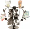 Hochzeitspaar Schaukel Metall 23 x 24 cm Metallklammer Produktbild-Vorschau 1