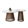 2-in-1-Couchtischset MARISE, weißer Marmor/Nussbaum Produktbild-Vorschau 3