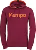 A maroon hoodie with an orange lining and the brand name 'Kempa' printed on the front. Voir les images du produit