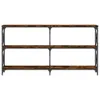 vidaXL Stolik konsola dąb wędzony 156x28x80,5 cm materiał Podgląd zdjęcia produktu 4