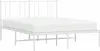 A white metal bed frame with a mattress on it, shown from a side angle against a white background. Náhled obrázku produktu