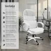 A white office chair is shown next to a descriptive panel with text and icons. Náhled obrázku produktu