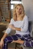 H.I.S. Pyjama 2 -teilig hellblau/blau-kariert Größe 40 Produktbild-Vorschau 3