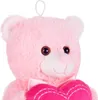 Close-up of a pink teddy bear holding a pink heart. Produktbild-Vorschau