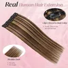 Clip in Extensions Echthaar 6 Stück 40cm Dunkel Produktbild-Vorschau 4