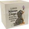 Hund Spardose aus Holz mit Spruch Die kleinen Dinge machen Produktbild-Vorschau 1