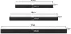 Three black bars of different lengths are shown with dimensions indicated by dashed lines and numbers. Náhľad obrázku produktu