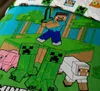 Nahaufnahme des Designs vom Minecraft Bettwäsche-Set Jungle Explore 135x200cm + 80x80cm Baumwolle Produktbild-Vorschau
