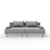 A gray outdoor sofa set with two cushions and armrests, presented on a white background. Podgląd zdjęcia produktu