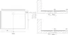 Diagrams showing dimensions and installation details of a shower tray. Produktbild-Vorschau