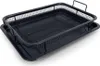 A black metal grill basket and tray set. Anteprima dell’immagine prodotto
