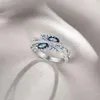 Damen-Ring, X-förmiger Zirkonia-Schmuck, Vintage-Ring mit Produktbild-Vorschau 2