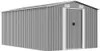 A gray metal shed with a double door and two vents on the front. Náhled obrázku produktu