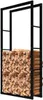 A black metal firewood rack filled with logs. Produktbild-Vorschau