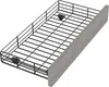 A bed frame with a fabric headboard and a metal slatted base. Anteprima dell’immagine prodotto