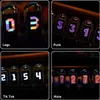 Vintage digitální budík, LED Nixie hodiny, RGB stolní Náhled obrázku produktu 5