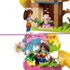 A collage of two images showing a LEGO Gabby's Dollhouse Kitty Fees Gartenparty toy set with figures and accessories. Produktbild-Vorschau