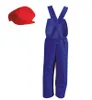 Klempner-Latzhose in blau mit roter Mütze – Blaues Outfit Produktbild-Vorschau 3