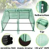 A collage of images showcasing a small greenhouse, its features, and components. Produktbild-Vorschau