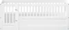 A white wooden crib with a door and railings. Produktbild-Vorschau