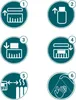 A collage of six circular icons illustrating a step-by-step process. Náhľad obrázku produktu