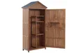 BELIANI Gartenschrank Akazenolz Edelstahl 4 Fächer Produktbild-Vorschau 5
