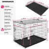 Diagrams and text showing the dimensions and specifications of a dog crate. Náhled obrázku produktu
