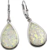 F Ohrhänger 925/- Sterling Silber 3,7cm weiß synth. Opal Produktbild-Vorschau 1