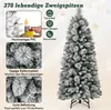 A marketing image for a Christmas tree, showing close-ups of its features and the tree itself. Podgląd zdjęcia produktu