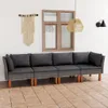 vidaXL 4místná zahradní pohovka s polštáři Grey Poly Rattan Náhled obrázku produktu 2