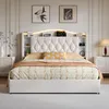 UnboxG Polsterbett 160x200 cm Beige mit LED & Stauraum, Produktbild-Vorschau 3