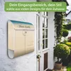 banjado Design Briefkasten Stahl weiß mit Zeitungsfach Produktbild-Vorschau 3