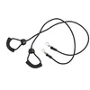 A black exercise resistance band with two handles and two metal clips against a white background. Produktbild-Vorschau