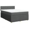 A bed with a gray fabric headboard and base, and a white mattress. Produktbild-Vorschau