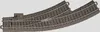 A model railway track switch (Bogenweiche) with a mechanism for changing the track direction. Produktbild-Vorschau