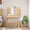 Toaletný stolík s LED svetlami dub sonoma 96x40x142 cm Náhľad obrázku produktu 2