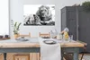 MuchoWow® Poster Vater und Löwenjunge - schwarz und weiß Produktbild-Vorschau 3