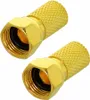 2X Sat F-Stecker 6,5-7 mm + Dichtungsring vergoldet TV Produktbild-Vorschau 1
