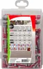 A clear plastic box containing multiple red and gray wall plugs (anchors). The front of the box has a label with product details, specifications, and diagrams. Náhľad obrázku produktu