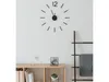 A modern living room with a wall clock, a ladder with a blanket, and a shelf with books and a plant. Produktbild-Vorschau