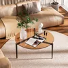 WISFOR Couchtisch rund Ø80 cm, Glastisch braun mit Produktbild-Vorschau 1