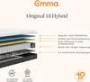A cross-section of a mattress showing its layers, with accompanying feature descriptions and warranty information. Produktbild-Vorschau