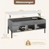 COSTWAY Tavolino regolabile in altezza, tavolino con piano Anteprima dell’immagine prodotto 2