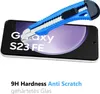 A utility knife is shown attempting to scratch a smartphone screen protector. Produktbild-Vorschau