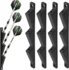 A set of black dart holders and three darts with black and green flights. Produktbild-Vorschau