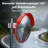 Wiltec Verkehrsspiegel 30 cm konvex mit Schutzhaube Orange, Produktbild-Vorschau 5