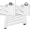 A collage of close-up shots of a white radiator, showing different connection points and the overall structure. Produktbild-Vorschau