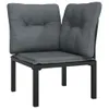 vidaXL 5-tlg. Garten-Lounge-Set Schwarz und Grau Poly Produktbild-Vorschau 5