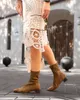 Sock Laarsjes Camel Suedine Blokhak Produktbild-Vorschau 2